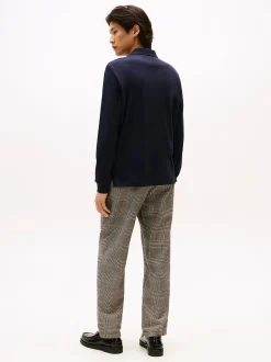 Tommy Hilfiger miesten pitkähihainen pikeepaita, L/S LIQUID COTTON REG POLO Tummansininen