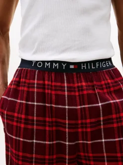 Tommy Hilfiger miesten pyjamahousut K FLANNEL PJ PANT WAISTBAND, punainen ruutu