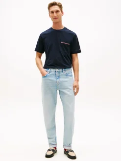 Tommy Hilfiger miesten t-paita Global Stripe Pique Pocket Tee, tummansininen
