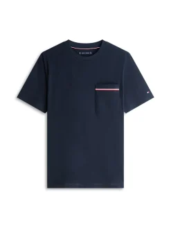 Tommy Hilfiger miesten t-paita Global Stripe Pique Pocket Tee, tummansininen