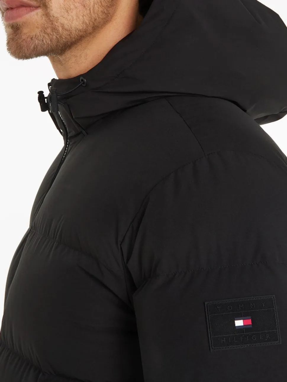 Tommy Hilfiger Miesten Untuvatakki, K DOWN HOODED PUFFER Musta