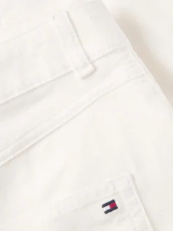 Tommy Hilfiger Naisten Housut, CORDUROY STRETCH SLIM PANT Luonnonvalkoinen