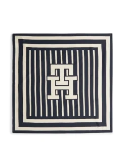 Tommy Hilfiger naisten huivi TH Elevated Chic Silk Square, sininen kuosi