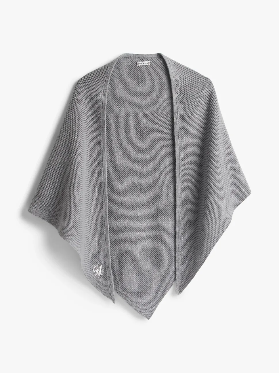 Tommy Hilfiger naisten huivi TOMMY SCRIPT CASH TRIANGLE SCARF, vaaleanharmaa
