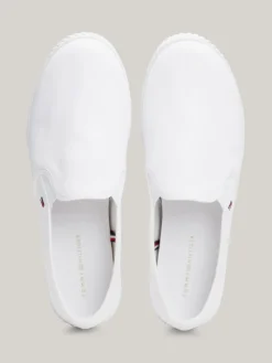Tommy Hilfiger naisten kengät, CANVAS SLIP-ON SNEAKER Valkoinen
