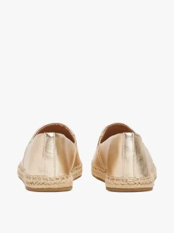 Tommy Hilfiger naisten kengät, TH LOGO METALLIC LEATHER ESPADRILLE Kullankeltainen