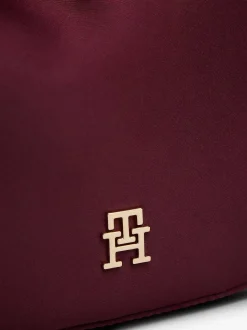 Tommy Hilfiger naisten laukku TH BRIGHT BRACELET HOBO SATIN, viininpunainen