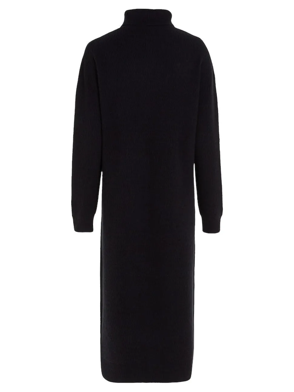 Tommy Hilfiger naisten mekko, MD WOOL CASH ROLL-NK MIDI DRESS Musta