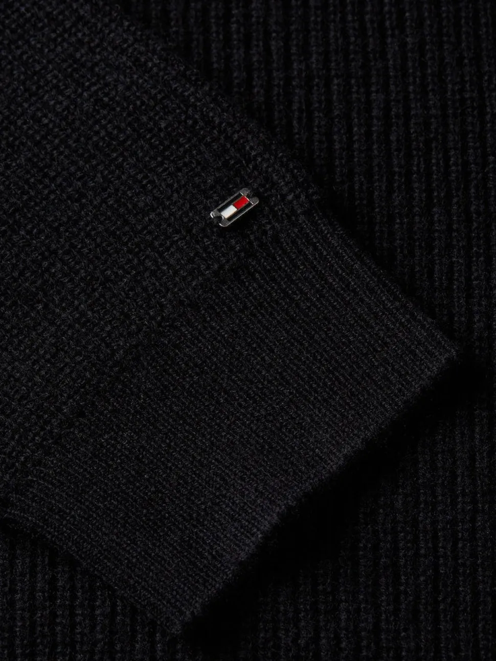Tommy Hilfiger naisten mekko, MD WOOL CASH ROLL-NK MIDI DRESS Musta