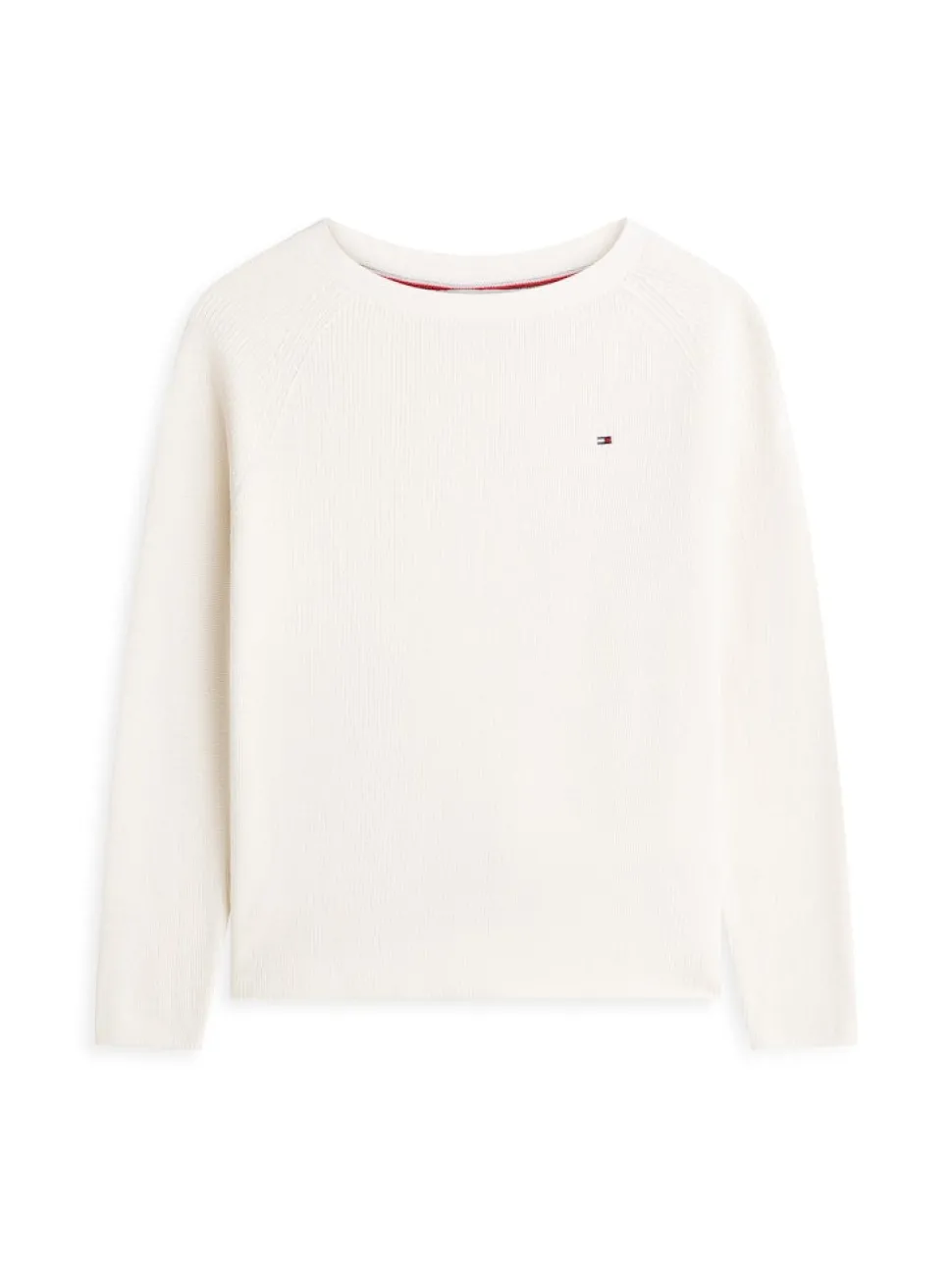 Tommy Hilfiger naisten neulepusero Cardi Fine GG LS Boat Neck Sweater, valkoinen