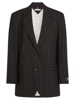 Tommy Hilfiger Naisten Oversize-bleiseri Liituraitakuosilla, OVERSIZED PREP PINSTRIPE BLAZER Musta