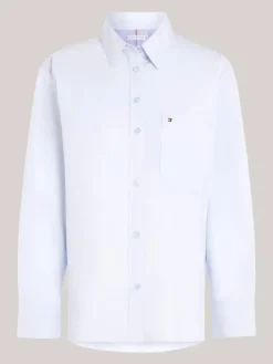 Tommy Hilfiger Naisten Paitapusero, Essential Cotton Easy Fit Shirt Vaaleansininen