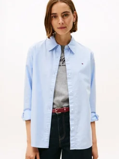 Tommy Hilfiger naisten paitapusero, OXFORD RELAXED FIT SHIRT Vaaleansininen
