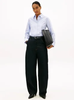 Tommy Hilfiger naisten paitapusero Oxford AOP Relaxed Shirt, vaaleansininen