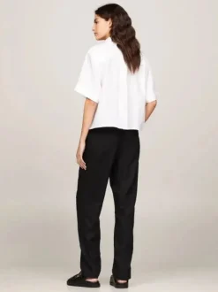 Tommy Hilfiger naisten pellavapaita, LINEN SS SHIRT Valkoinen