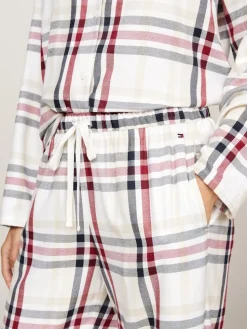 Tommy Hilfiger Naisten Pyjama, K-GIFT FLANNEL SET&SLIPPER Monivärinen Kuosi