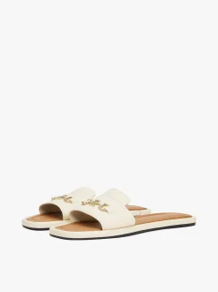 Tommy Hilfiger naisten sandaalit, LEATHER HORSEBIT MULE Luonnonvalkoinen
