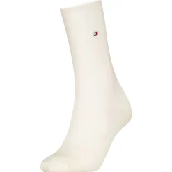 Tommy Hilfiger naisten sukat, K-WOMEN SOCK ROLL TOP PREMIUM WOOL Luonnonvalkoinen