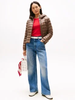 Tommy Hilfiger naisten takki, UL DOWN REG HOODED JACKET Tummanruskea