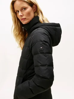 Tommy Hilfiger naisten takki MW DOWN SLIM COAT WITH, musta