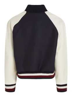 Tommy Hilfiger naisten takki, IMD LEATHER WOOL BLEND BOMBER MUSTAVALKOINEN