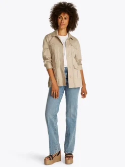 Tommy Hilfiger naisten takki, GOLD BUTTON UTILITY JACKET Vaalea Beige