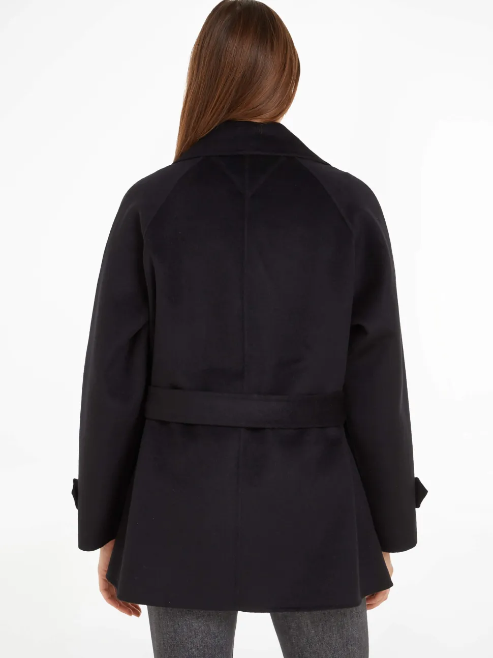 Tommy Hilfiger Naisten VillakangasTakki, DF WOOL BLEND SHORT TRENCH Musta
