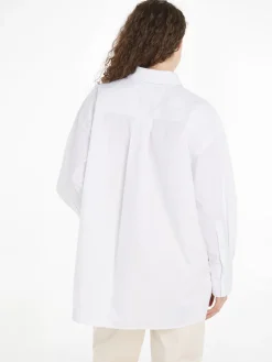 Tommy Hilfiger Naisten Väljänmallinen Kauluspaita, SMD ESSENTIAL LOOSE FIT SHIRT Valkoinen