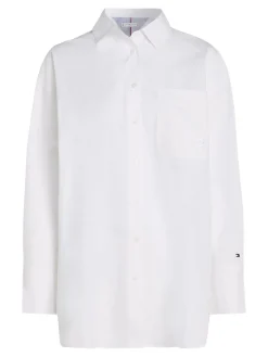 Tommy Hilfiger Naisten Väljänmallinen Kauluspaita, SMD ESSENTIAL LOOSE FIT SHIRT Valkoinen