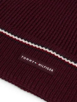 Tommy Hilfiger pipo TH RWB BEANIE, viininpunainen