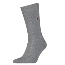 Tommy Hilfiger Sukat, SOCK CABLE WOOL Keskiharmaa