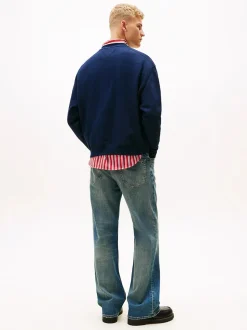 Tommy Jeans miesten collegepaita TJM 90S TEXTURE GRAPHIC CREW, tummansininen