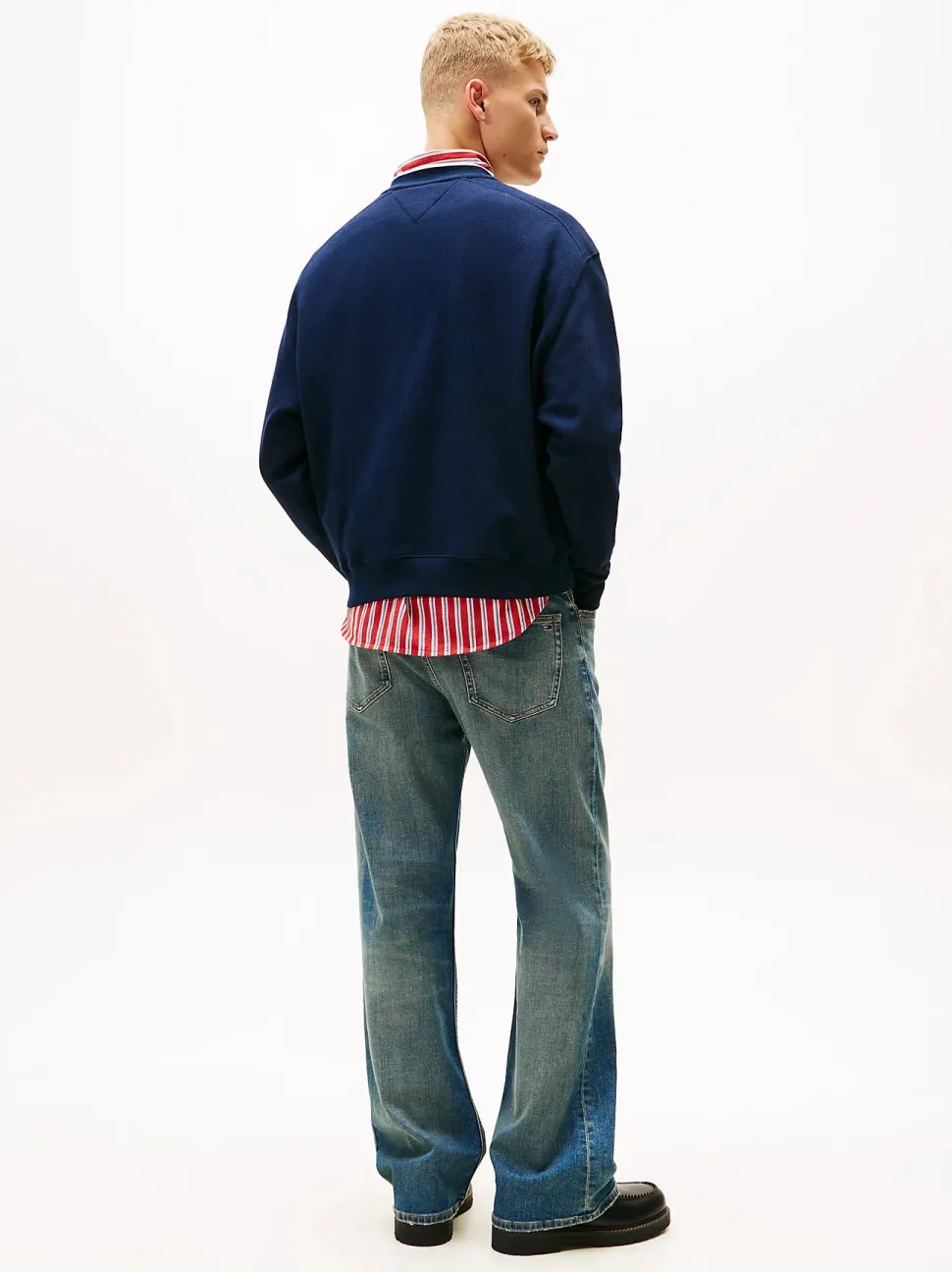 Tommy Jeans miesten collegepaita TJM 90S TEXTURE GRAPHIC CREW, tummansininen