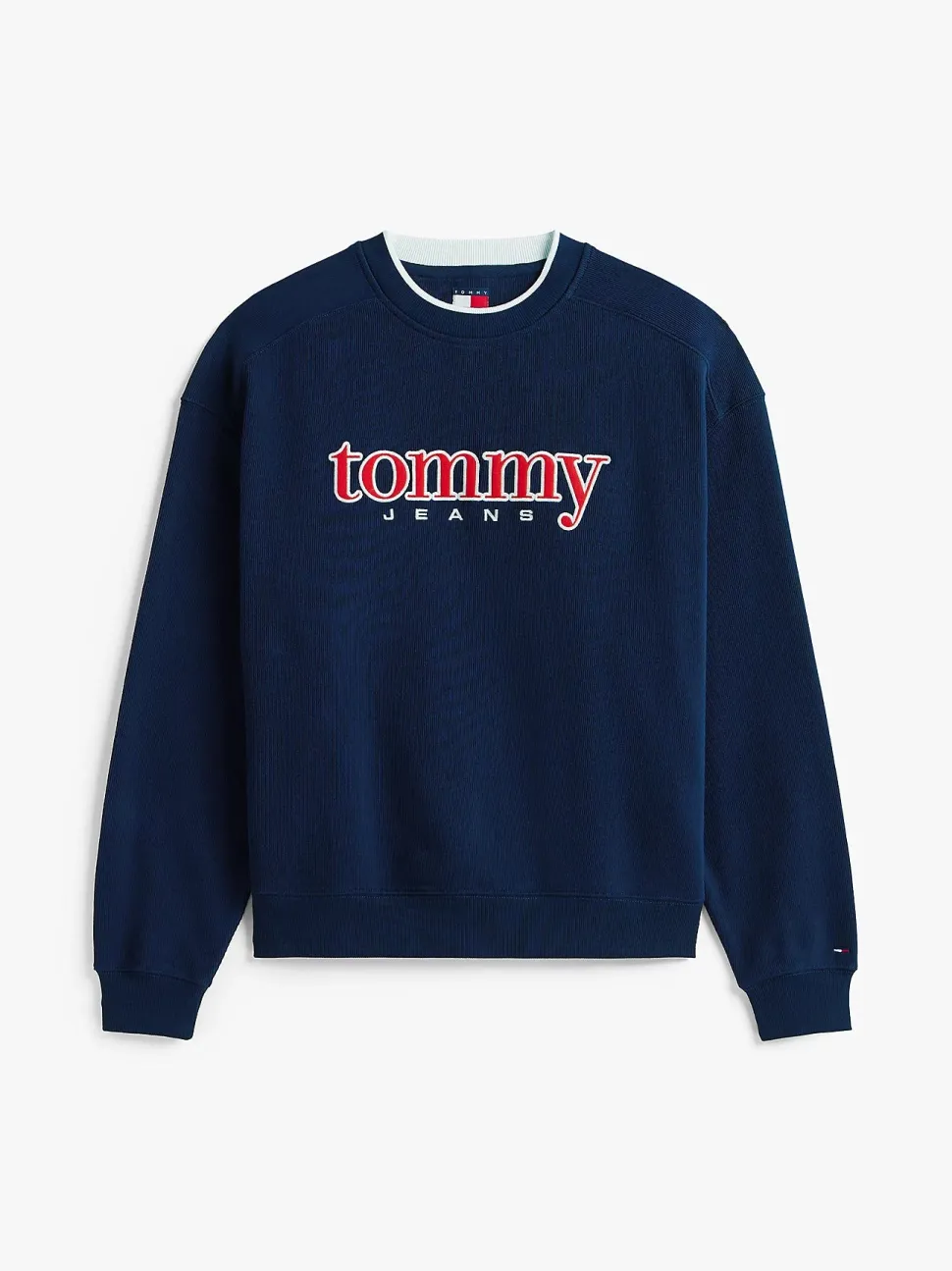 Tommy Jeans miesten collegepaita TJM 90S TEXTURE GRAPHIC CREW, tummansininen