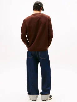 Tommy Jeans Miesten Collegepaita, REG S FLAG CREW Kaakaonruskea