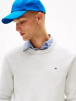 Tommy Jeans miesten neulepsuero, TJM SLIM ESS SWEATER EXT Vaaleanharmaa