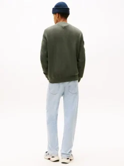 Tommy Jeans miesten neulepsuero, TJM SLIM ESS SWEATER EXT Armeijanvihreä