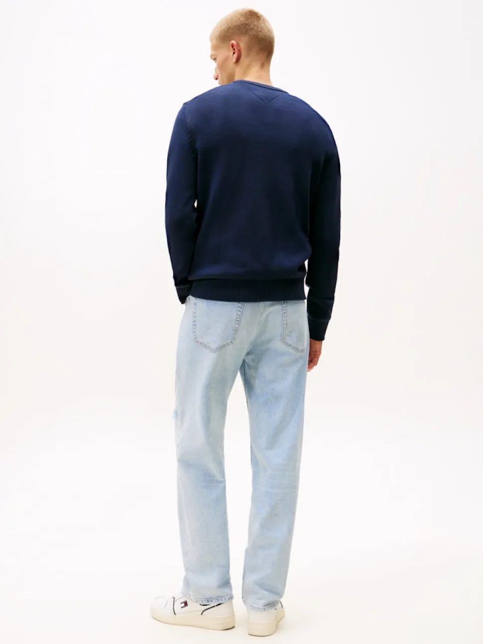Tommy Jeans miesten neulepsuero, TJM SLIM ESS SWEATER EXT Tummansininen