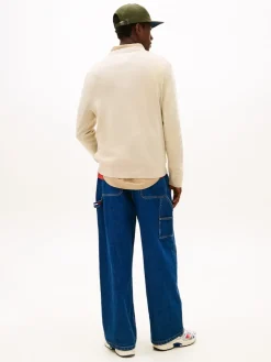 Tommy Jeans miesten neulepusero TJM Slim ESS Sweater EXT, beige