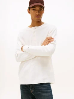 Tommy Jeans miesten paita, TJM SLIM WAFFLE SCRIPT HENLEY Kerma