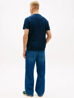 Tommy Jeans miesten t-paita TJM REG SIGNATURE STRIPE T EXT, tummansininen