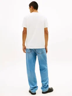 Tommy Jeans miesten t-paita TJM REG SIGNATURE STRIPE T EXT, valkoinen