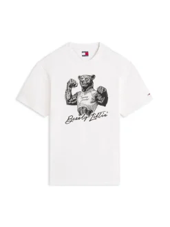 Tommy Jeans miesten t-paita TJM RLX Bear SS Tee, luonnonvalkoinen