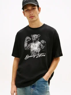 Tommy Jeans miesten t-paita TJM RLX Bear SS Tee, musta