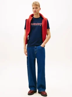 Tommy Jeans miesten T-paita TJM REG APPLIQ GRAPHIC SS T EXT, tummansininen