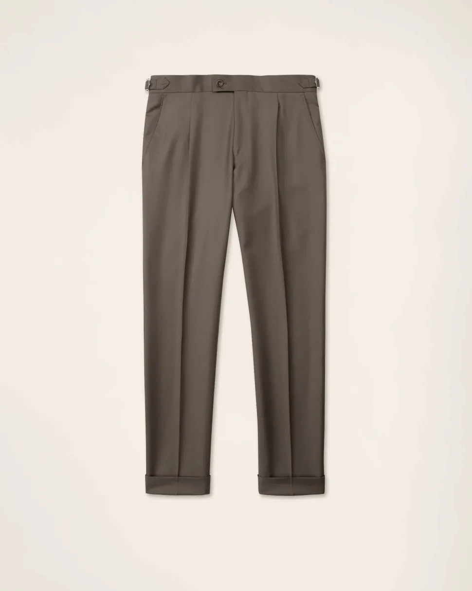 Turo puvunhousur Hanko 3 Pleated Trousers Vitale, ruskea