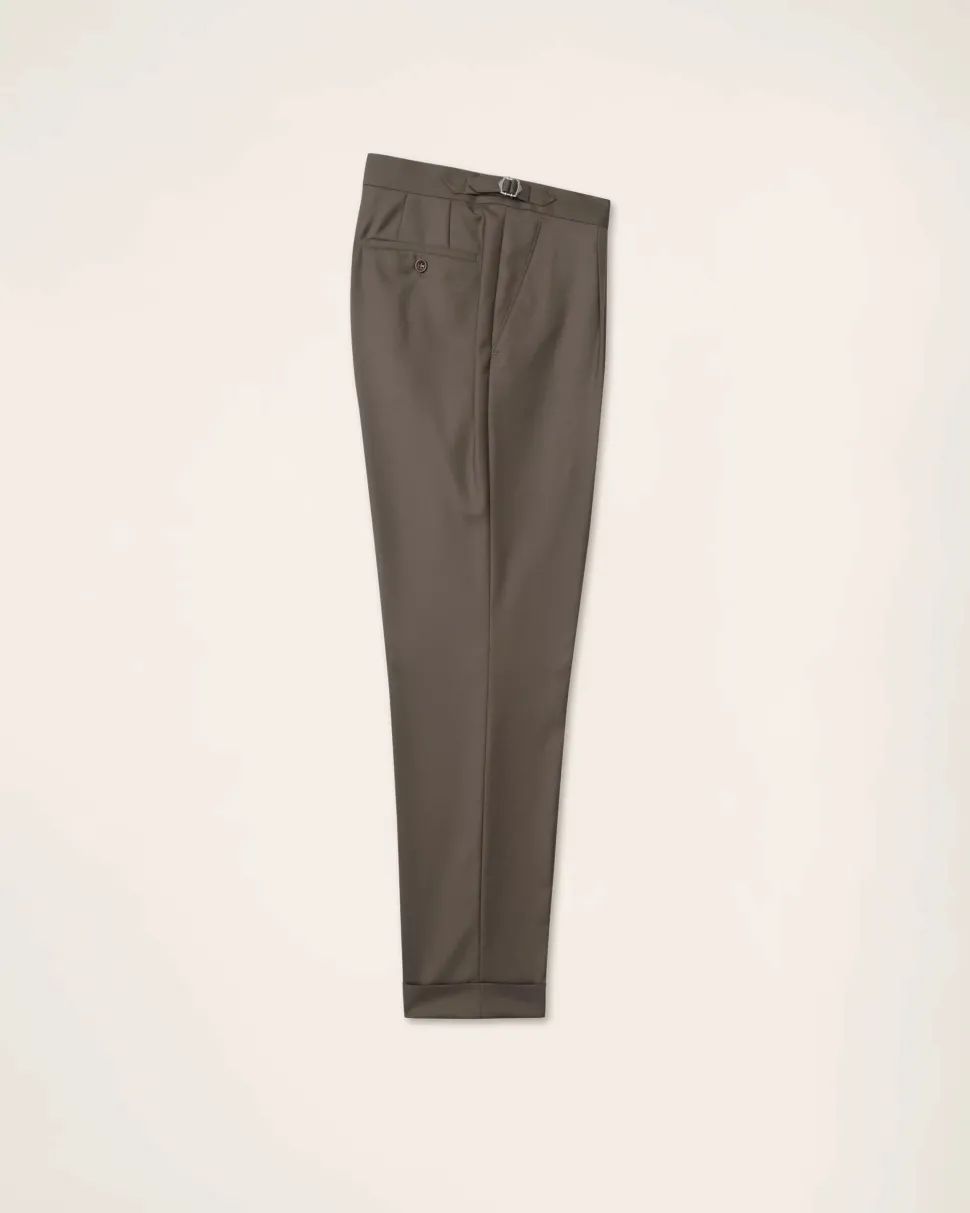 Turo puvunhousur Hanko 3 Pleated Trousers Vitale, ruskea