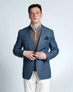 Turo Tailor miesten bleiseri, BILBAO HALF LINED MODERN FIT Sininen