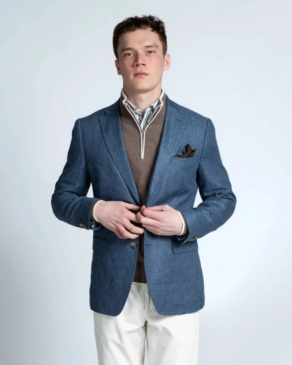 Turo Tailor miesten bleiseri, BILBAO HALF LINED MODERN FIT Sininen
