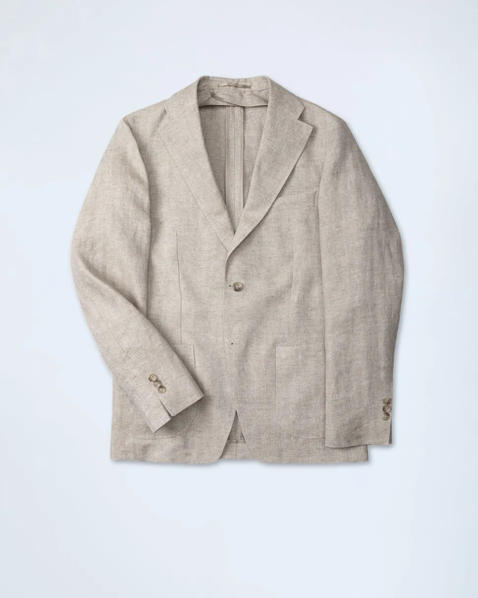 Turo Tailor miesten bleiseri, SAVINO LINEN CASUAL FIT Ruskea